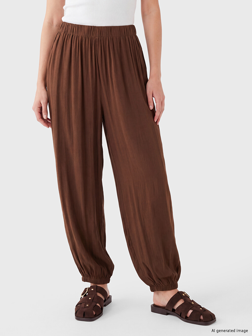 Pantalon De Jogging À Taille Élastiquée Pour Femme-1