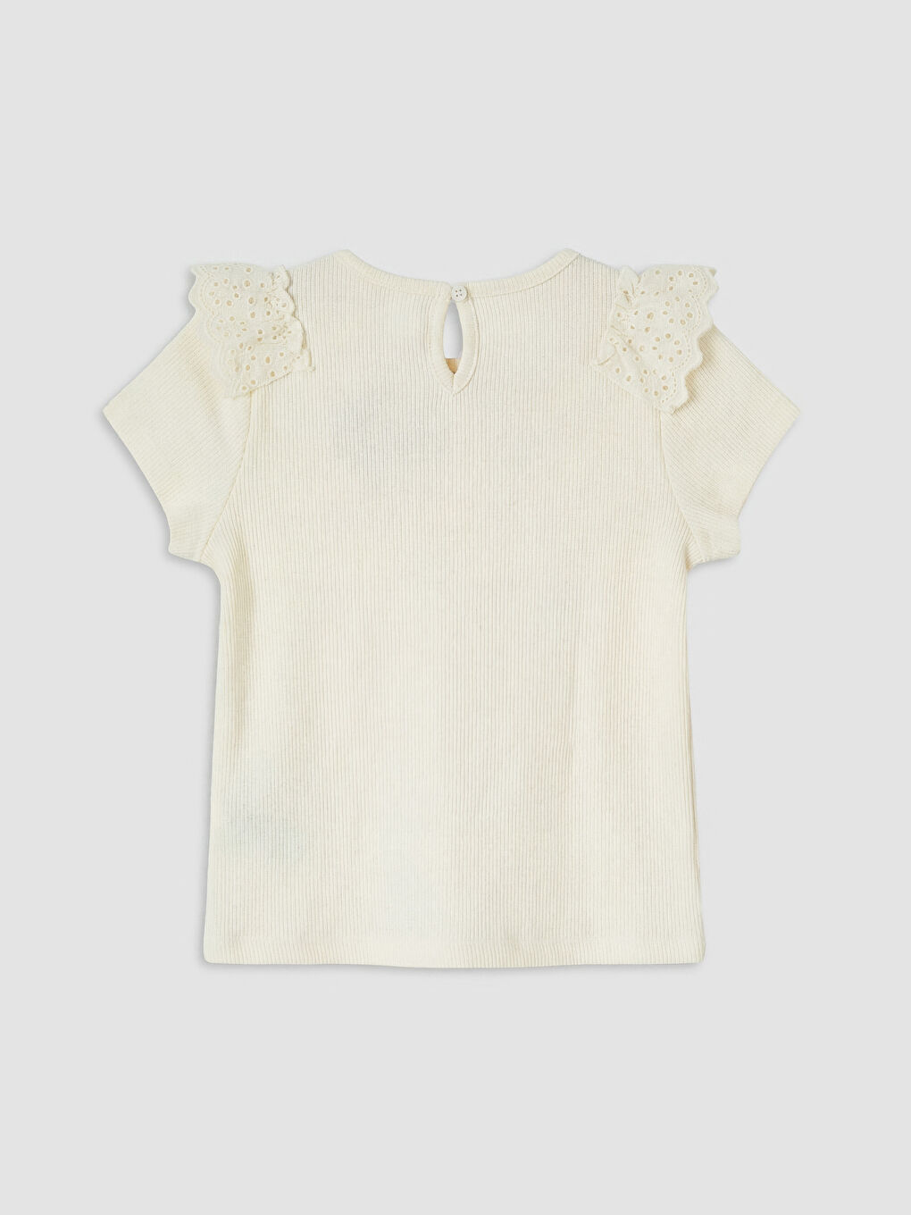 Ekru Fırfır Detaylı Kız Çocuk Takım-5