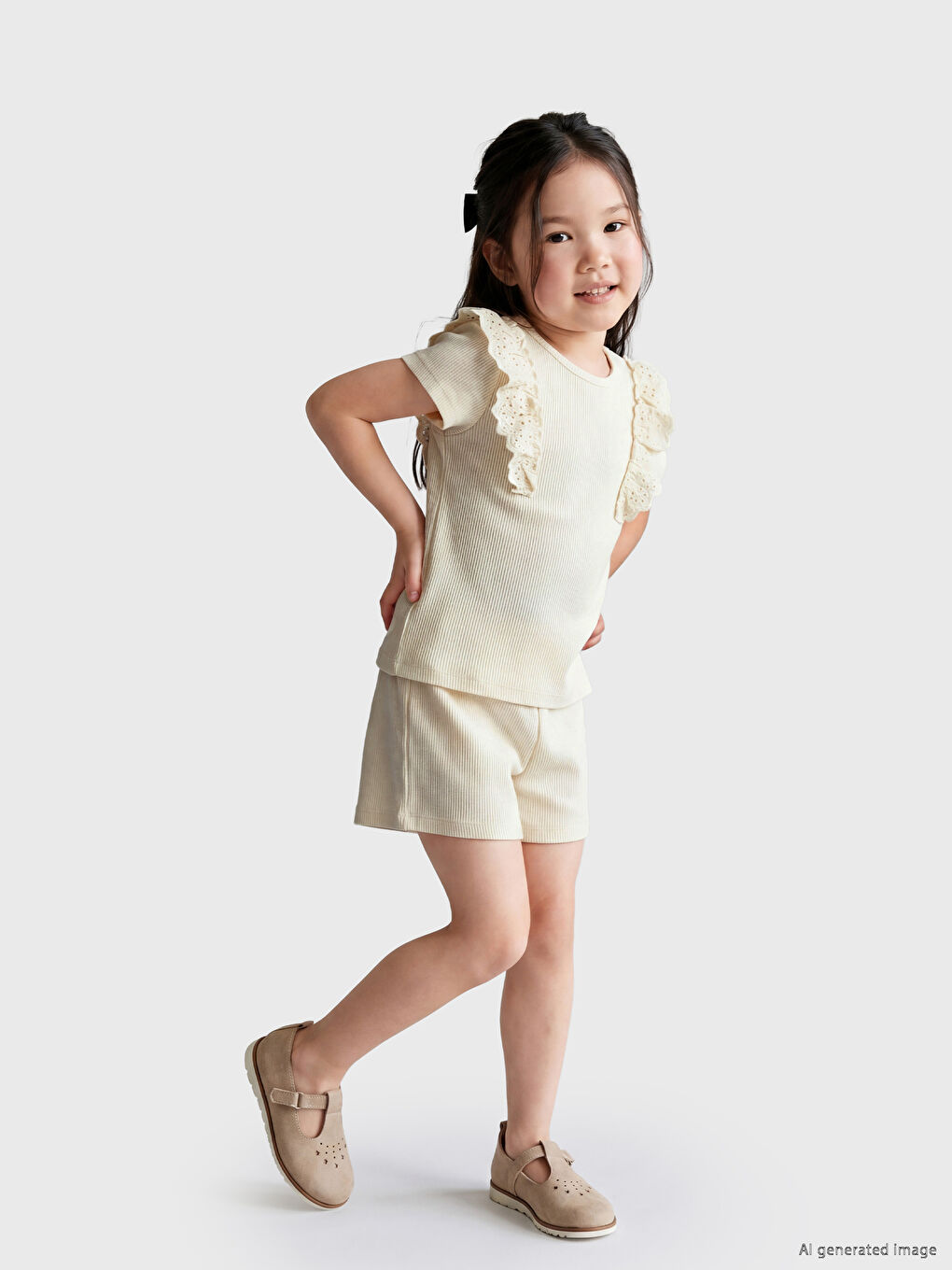Ruffle Detailed Girls' Set-1