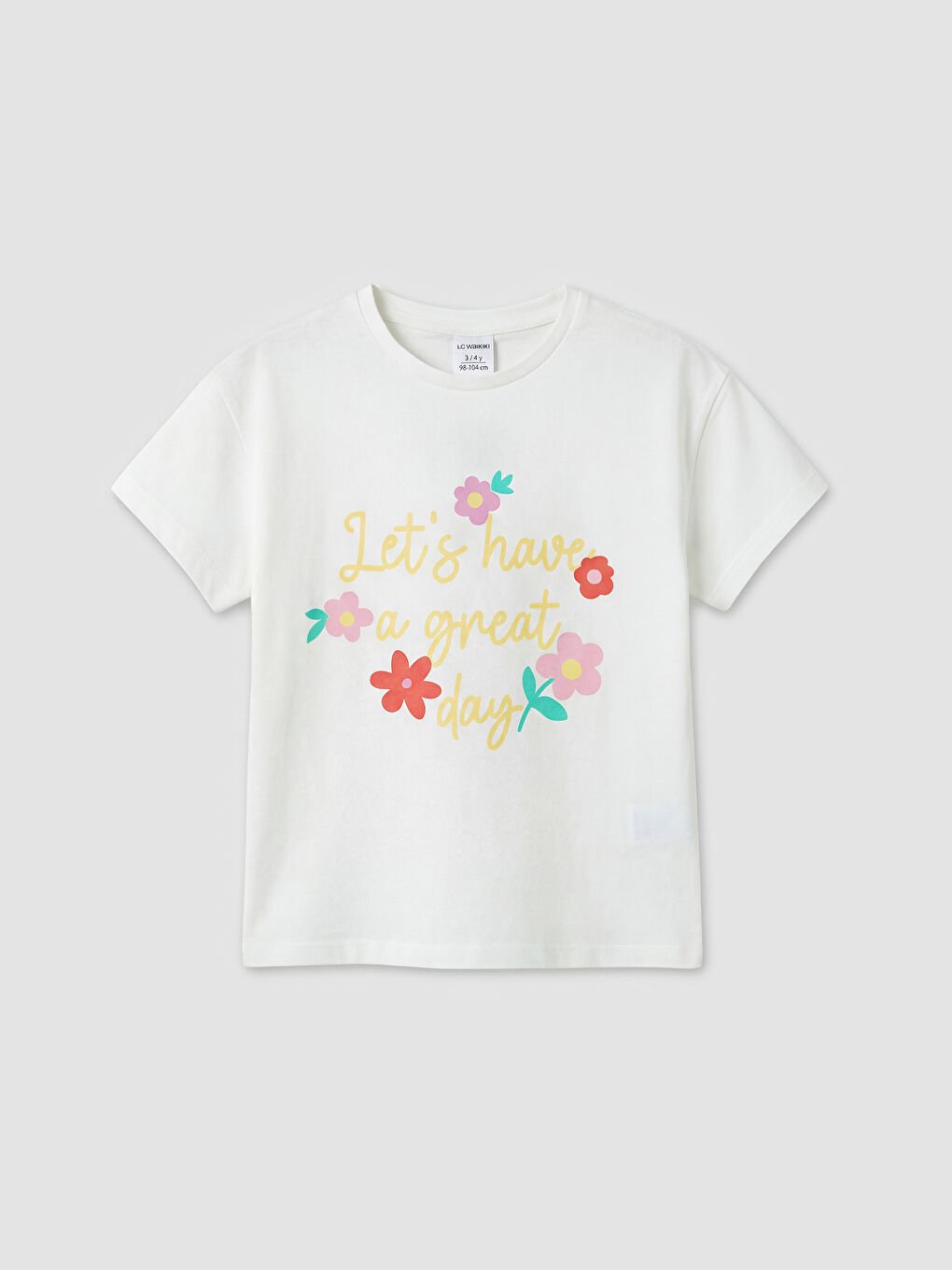 Beyaz Baskılı Kız Çocuk Taytlı Takım-1