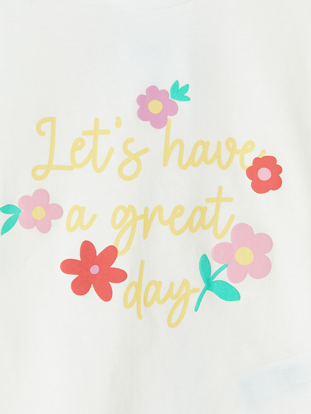 Beyaz Baskılı Kız Çocuk Taytlı Takım-3