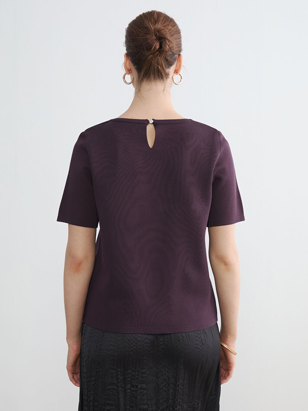 Mürdüm Bisiklet Yaka Kadın Triko Kazak-3