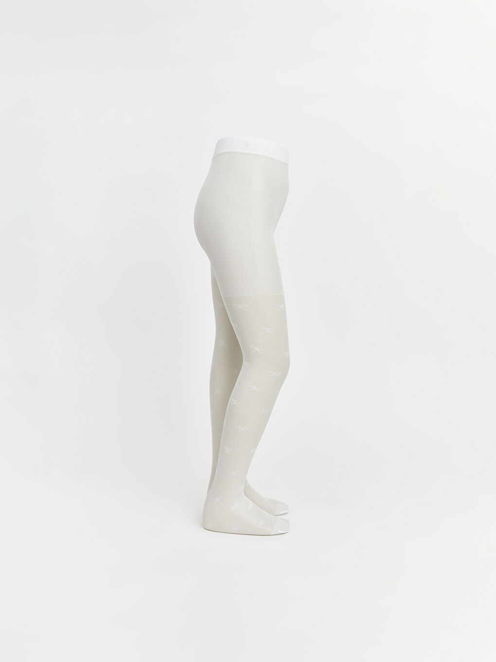 Beyaz Desenli Kız Çocuk İnce Külotlu Çorap 2'li-1