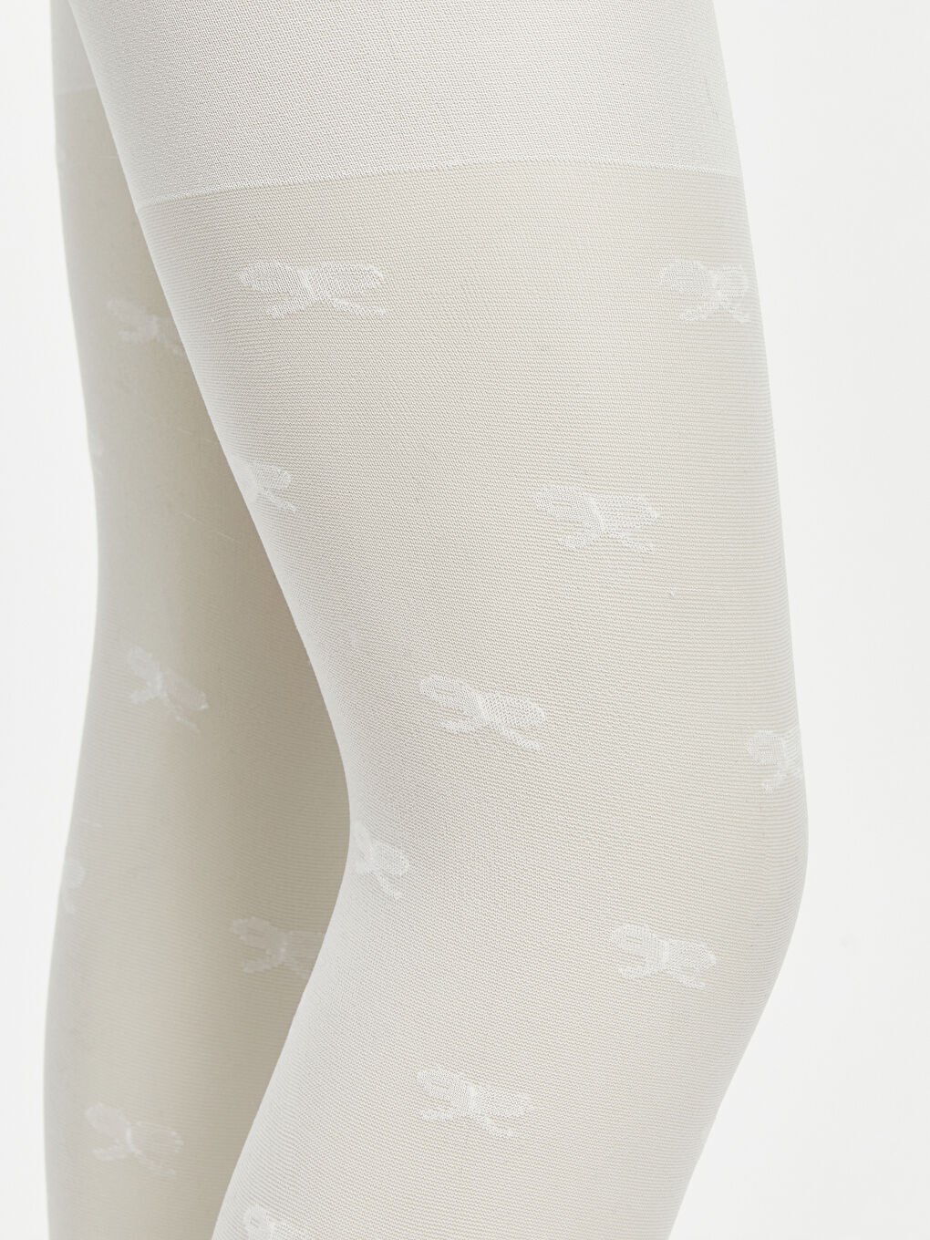 Beyaz Desenli Kız Çocuk İnce Külotlu Çorap 2'li-2