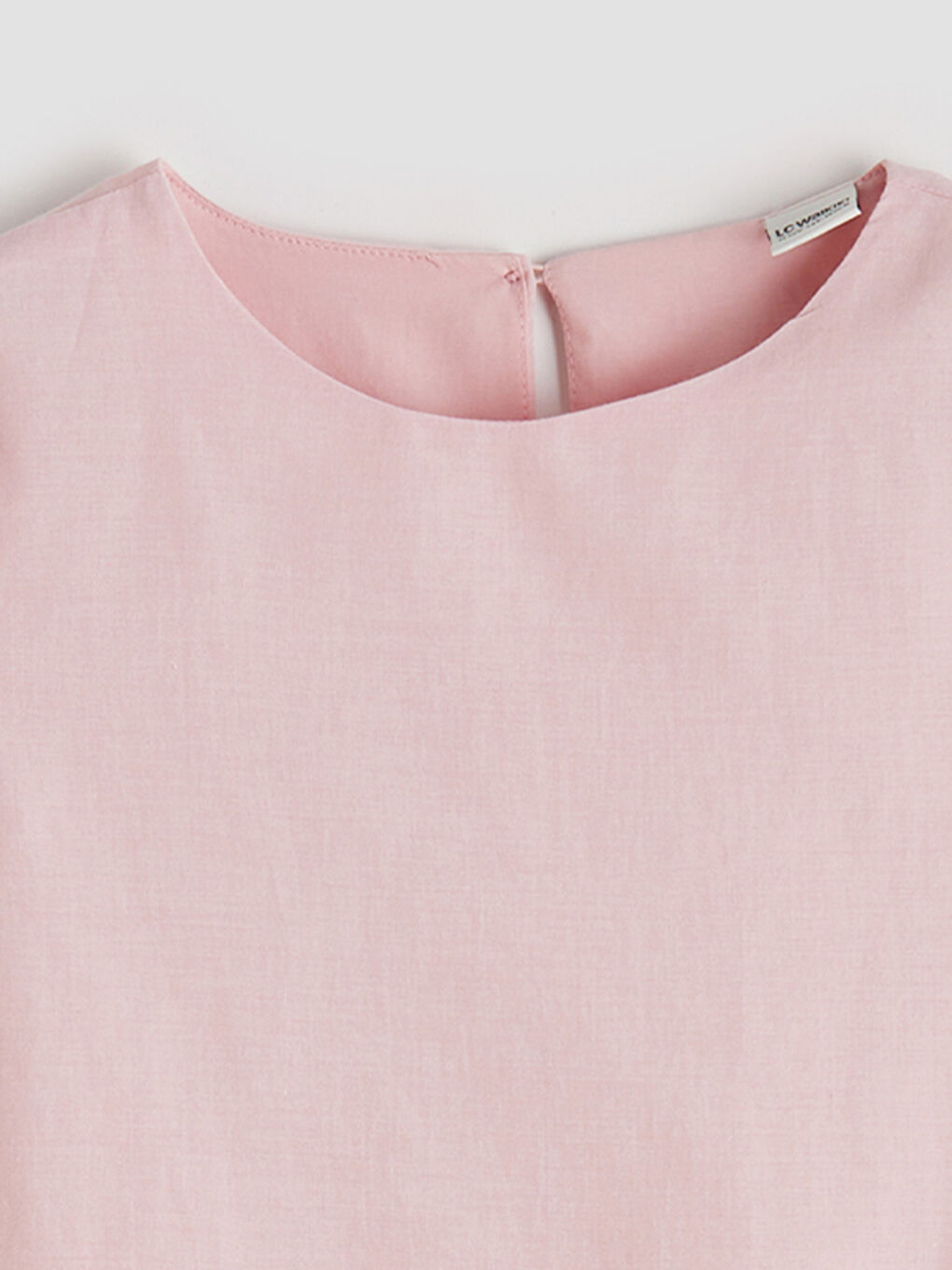 Pembe Bisiklet Yaka Nakışlı Kız Çocuk Elbise-2