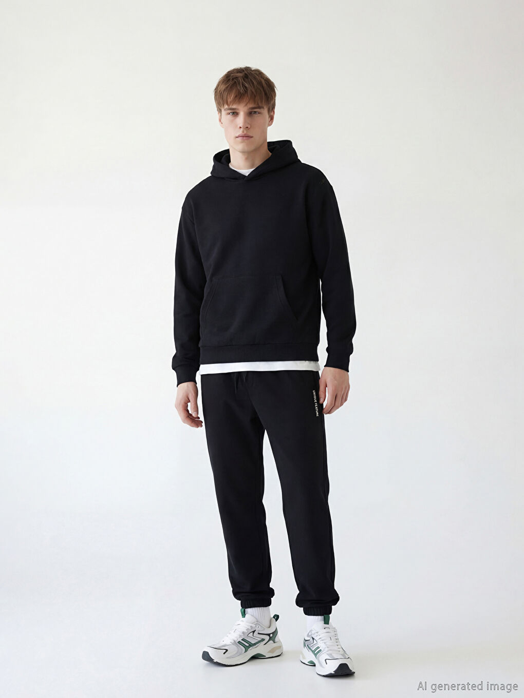 Siyah Erkek Kalın Hoodie-1