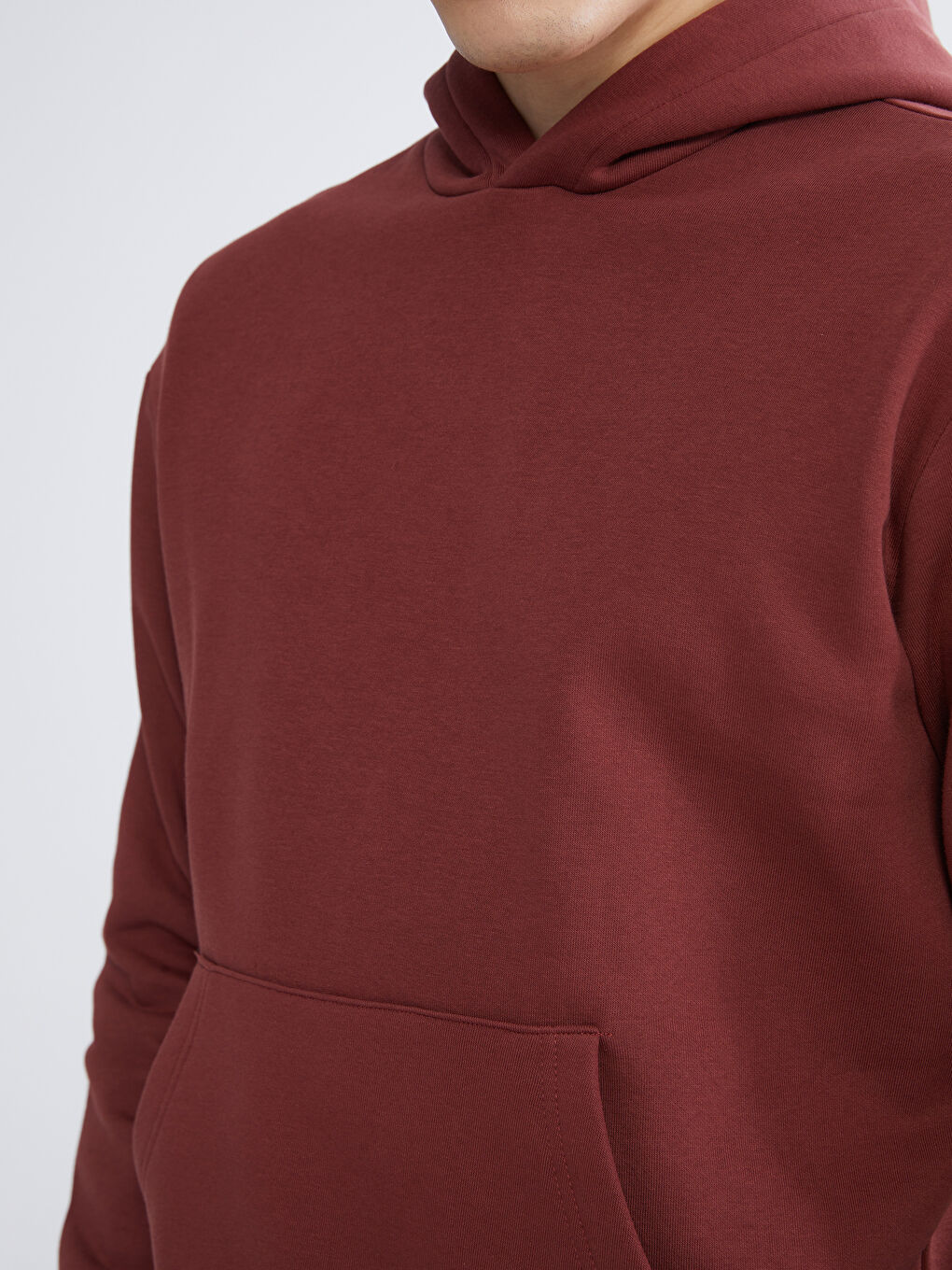 Kahverengi Erkek Kalın Hoodie-2