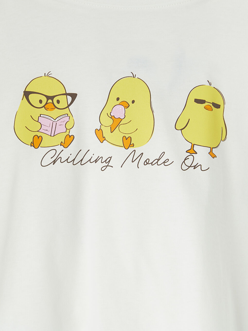 Ekru Baskılı Kız Çocuk Şortlu Pijama Takımı-5
