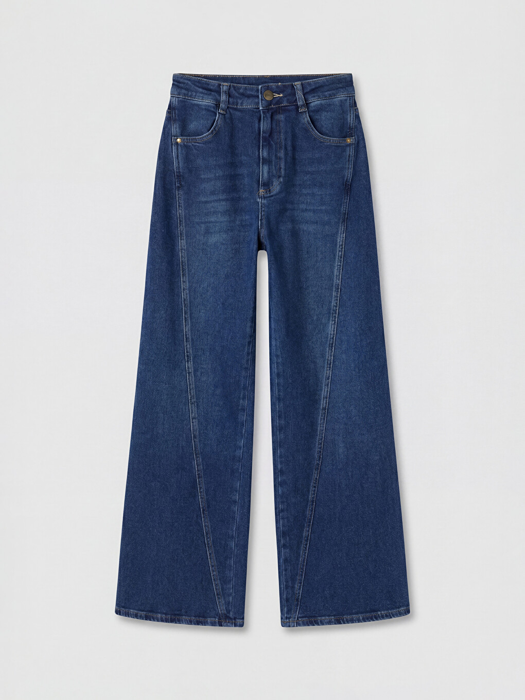 High Waisted Wide Leg Women's Jeans-4