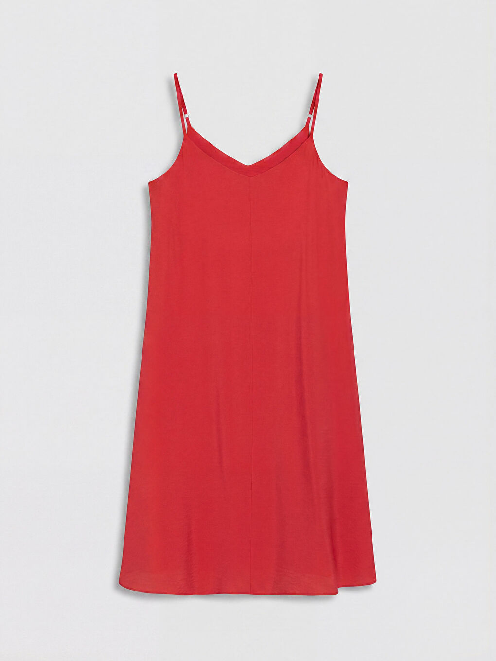 Turuncu V Yaka İp Askılı A Kesim Elbise