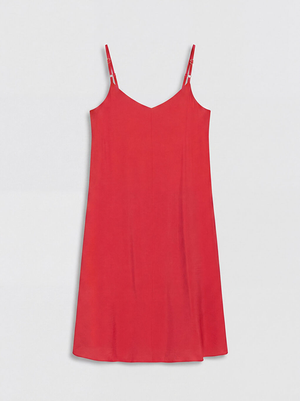 Turuncu V Yaka İp Askılı A Kesim Elbise-1