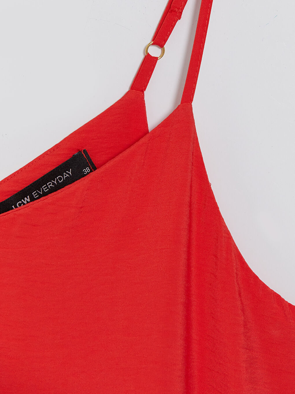 Turuncu V Yaka İp Askılı A Kesim Elbise-2