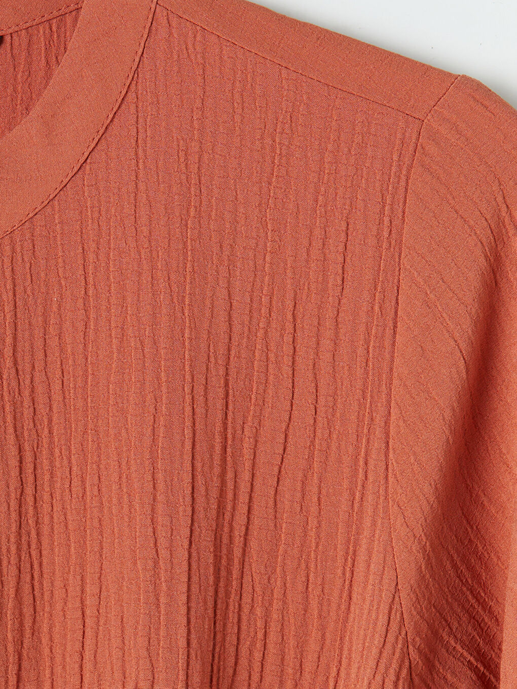 Turuncu Hakim Yaka Dokulu Elbise-6