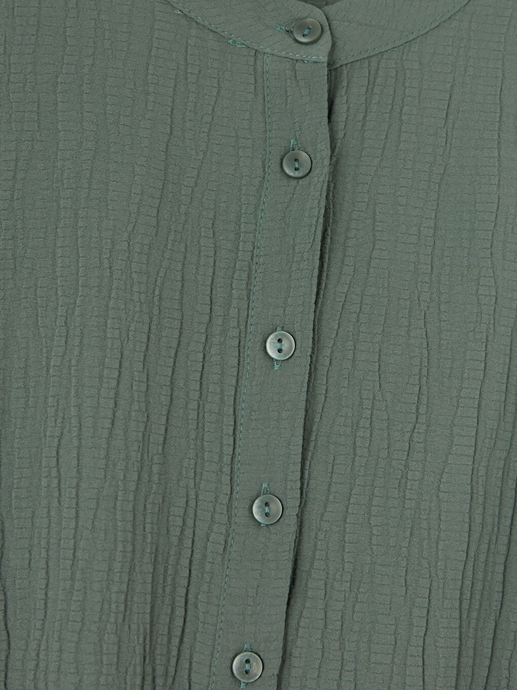 Yeşil Hakim Yaka Dokulu Elbise-2