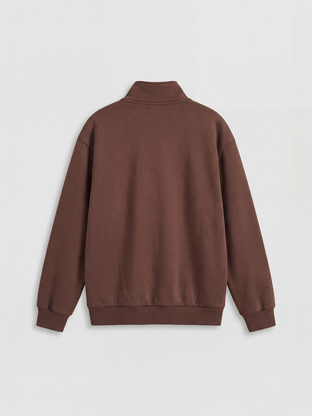 Kahverengi  Dik Yaka Erkek Çocuk Sweatshirt-1