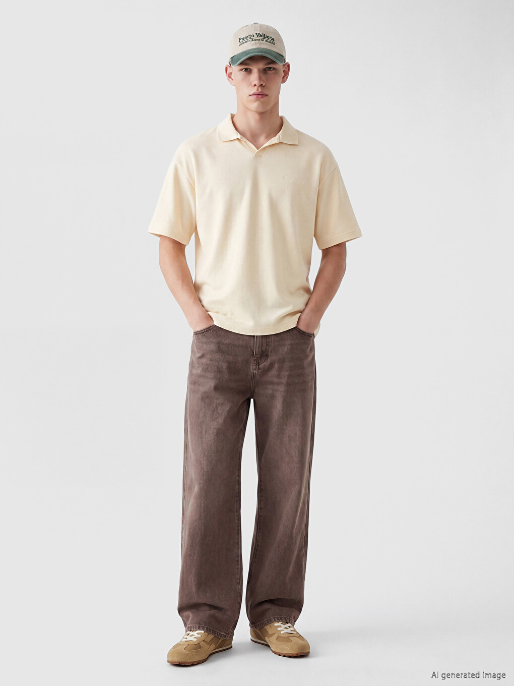 Polo Collar Embroidered Men's T-Shirt-1