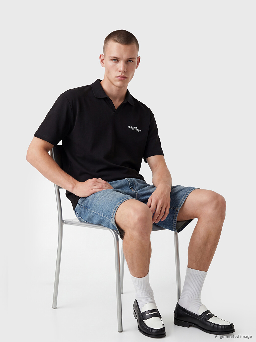 Polo Collar Embroidered Men's T-Shirt