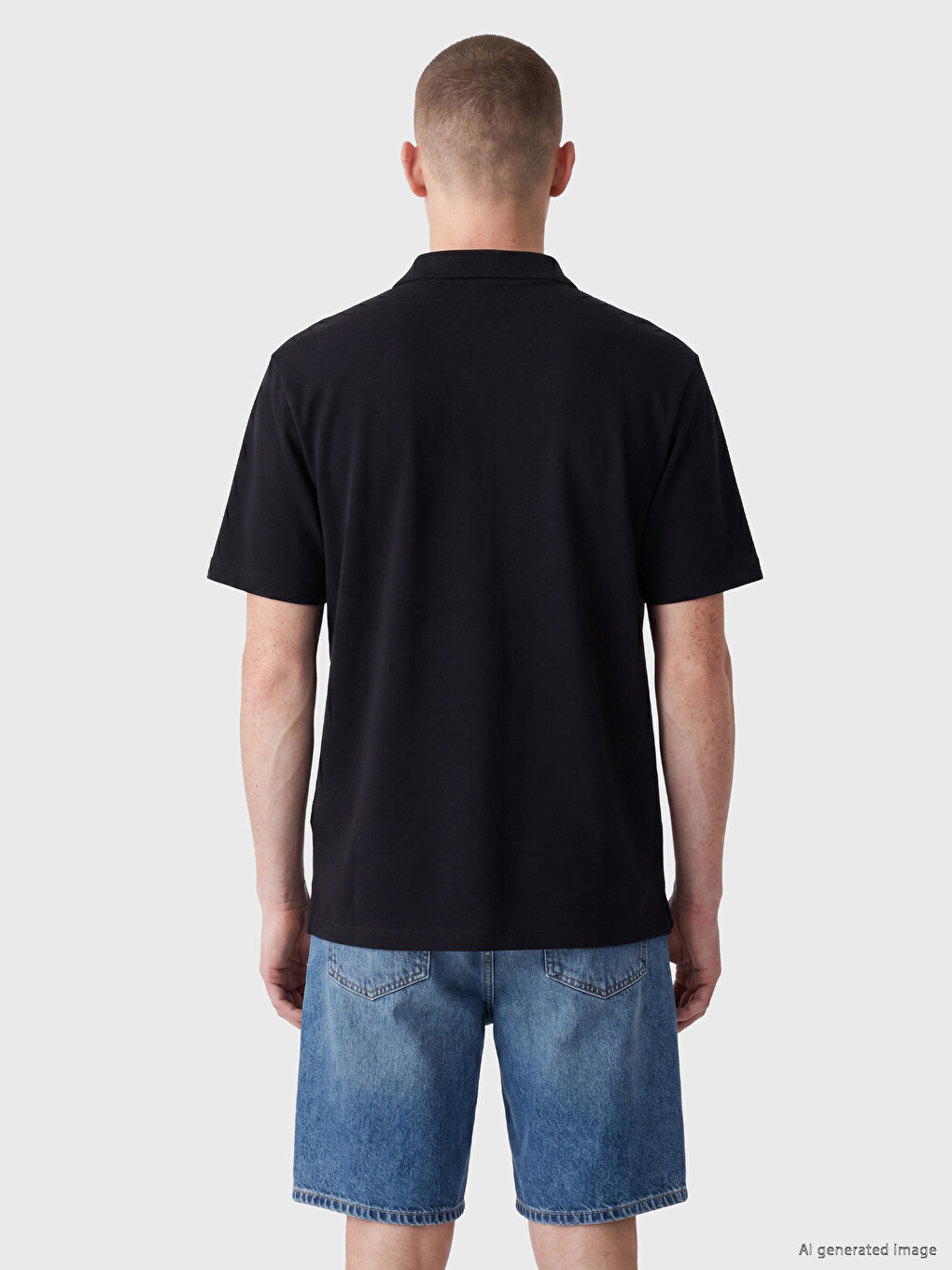 Polo Collar Embroidered Men's T-Shirt-3