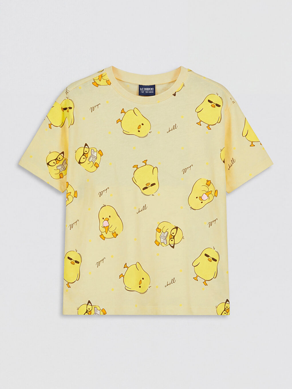 Sarı Bisiklet Yaka Kız Çocuk Şortlu Pijama Takımı-1