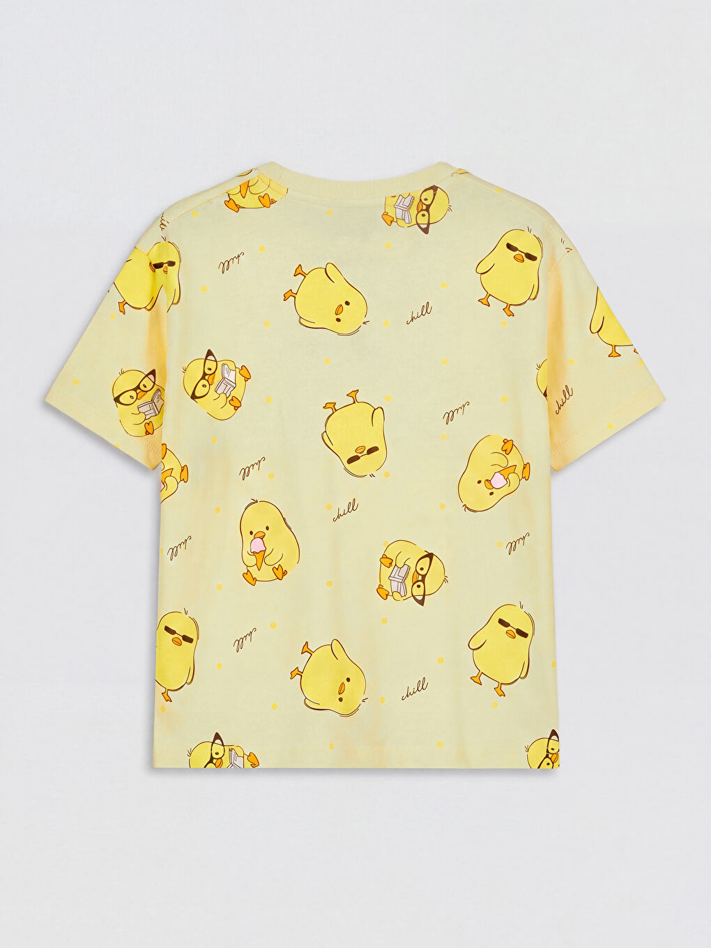 Sarı Bisiklet Yaka Kız Çocuk Şortlu Pijama Takımı-2