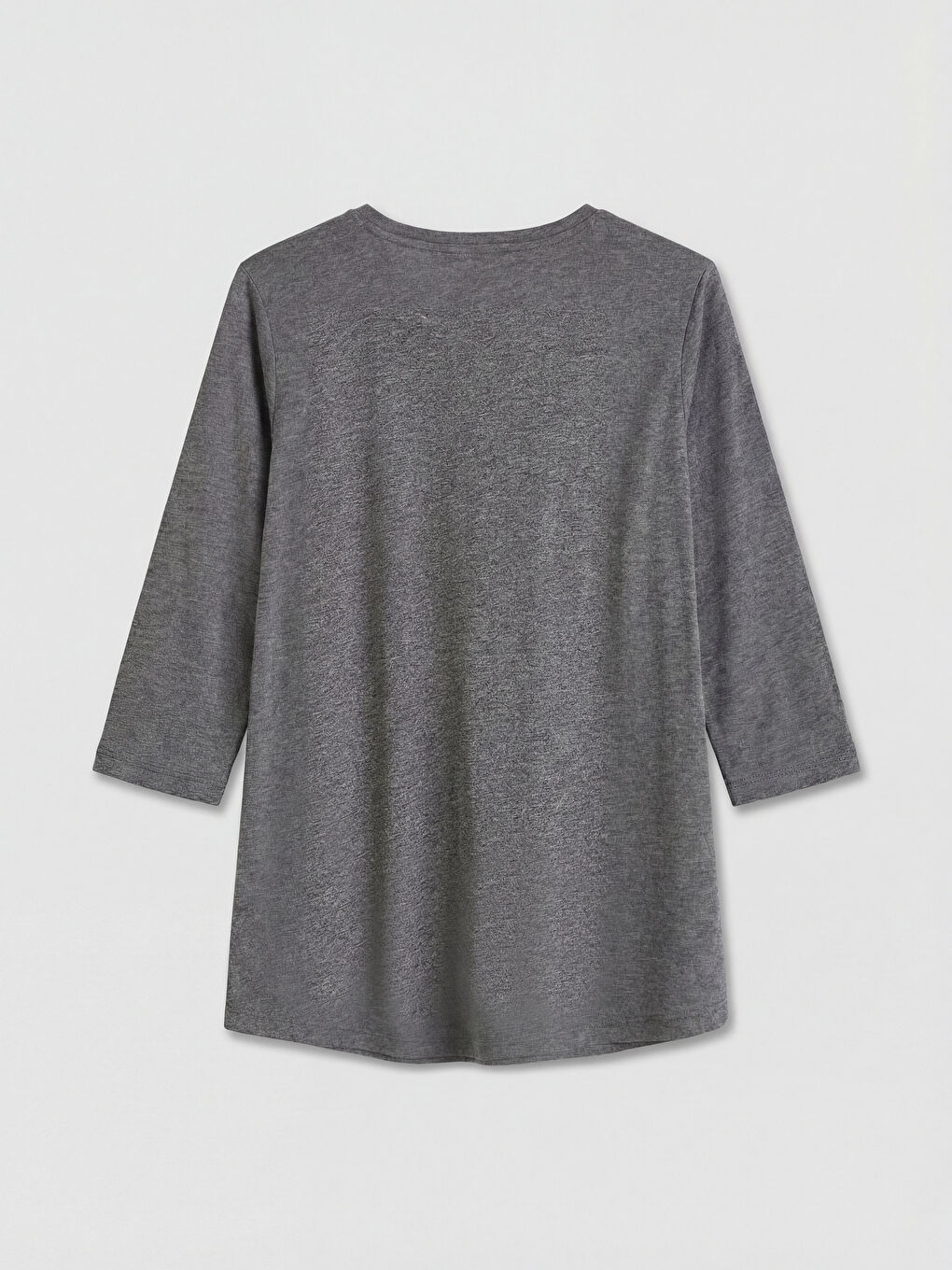 Antrasit Bisiklet Yaka Baskılı Bluz-1