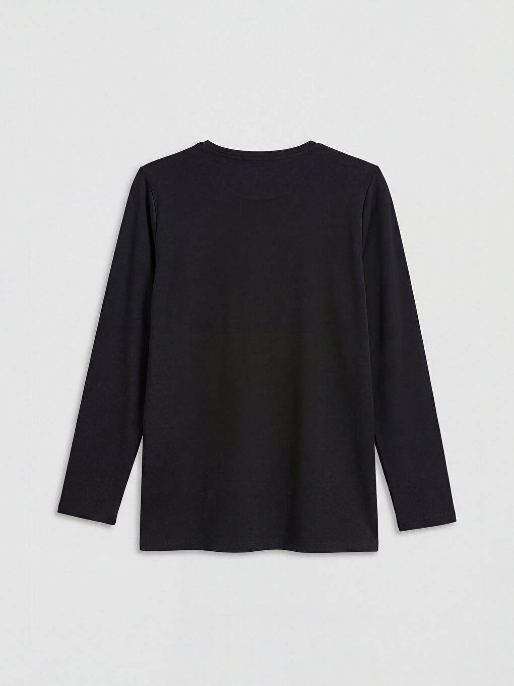 Siyah Bisiklet Yaka Baskılı Kadın Tişört-6