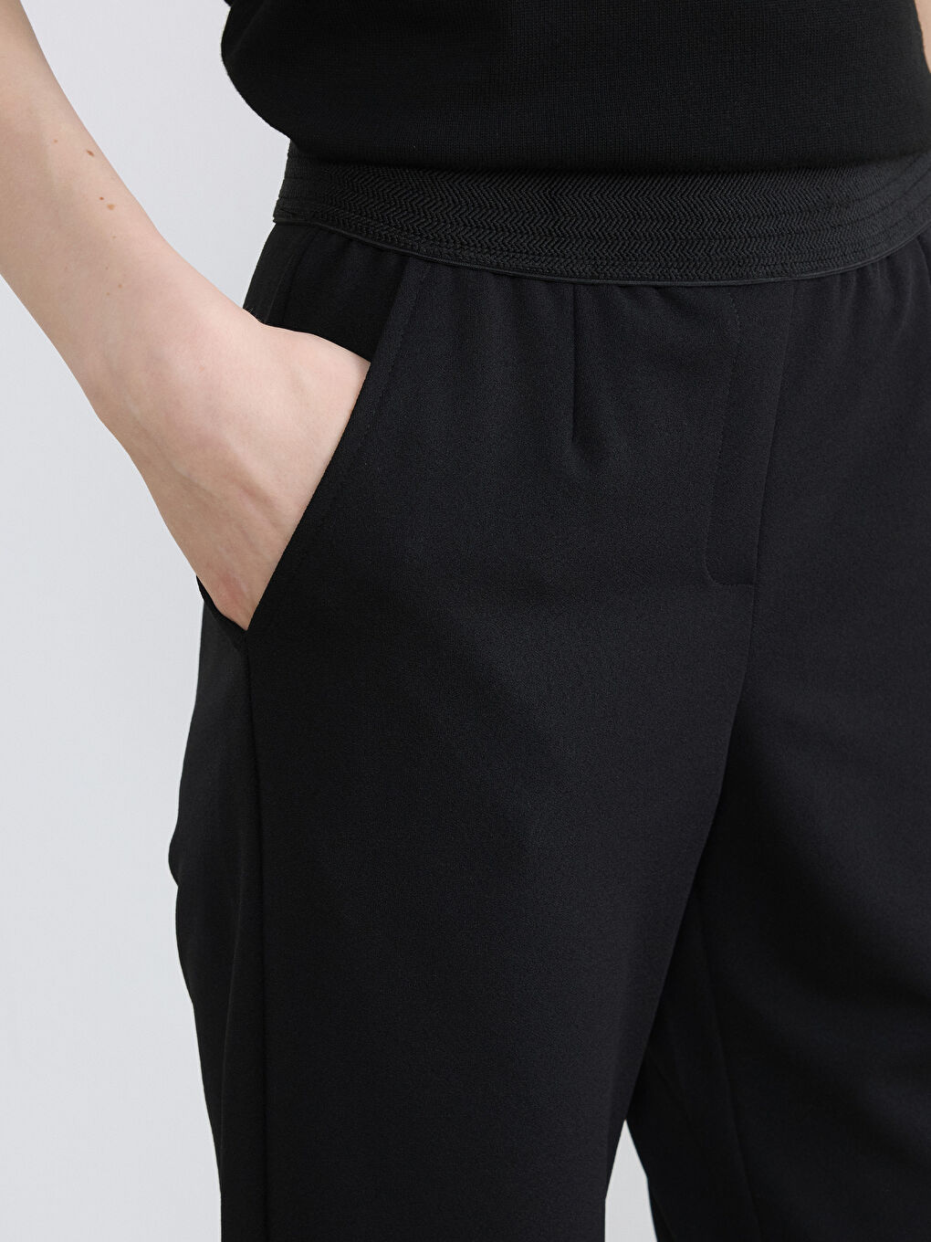 Elastic Waist Slim Fit Women's Trousers-2