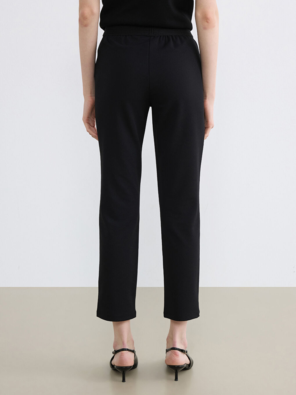Elastic Waist Slim Fit Women's Trousers-3