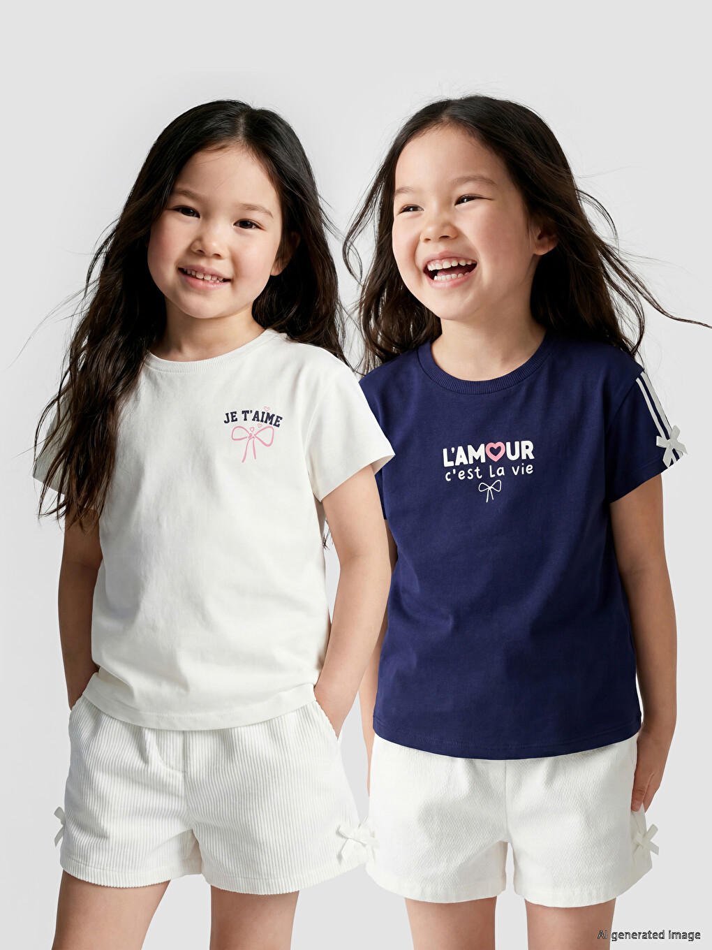 Printed Girls' T-Shirt 2 Pack-1
