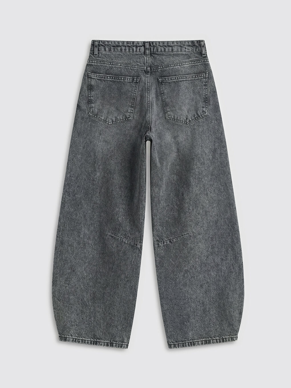 Gri Balloon Fit Kadın Jean Pantolon-1