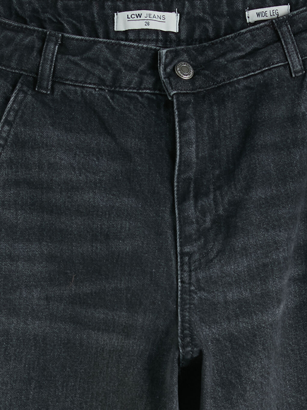 Siyah Wideleg Kadın Jean Pantolon-2