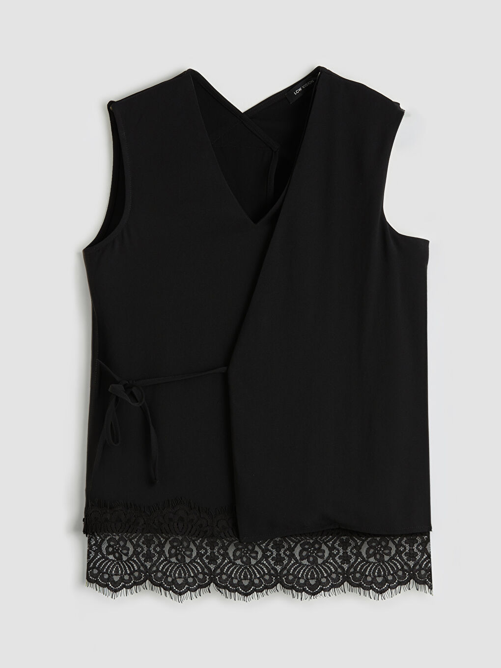 Siyah Kruvaze Yaka Kadın Klasik Yelek-2