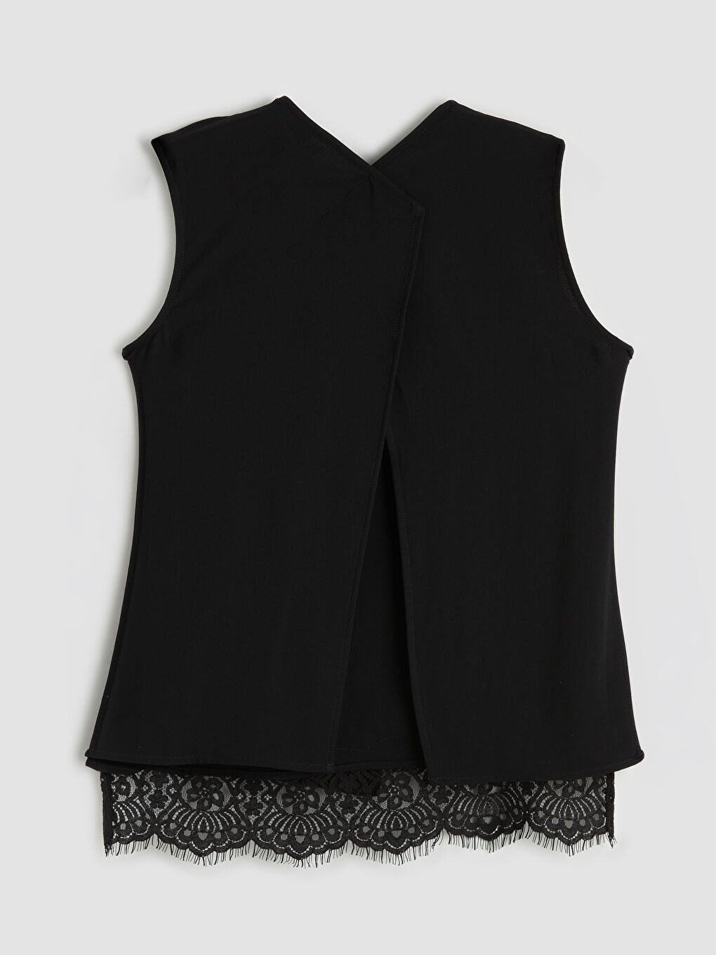 Siyah Kruvaze Yaka Kadın Klasik Yelek-3