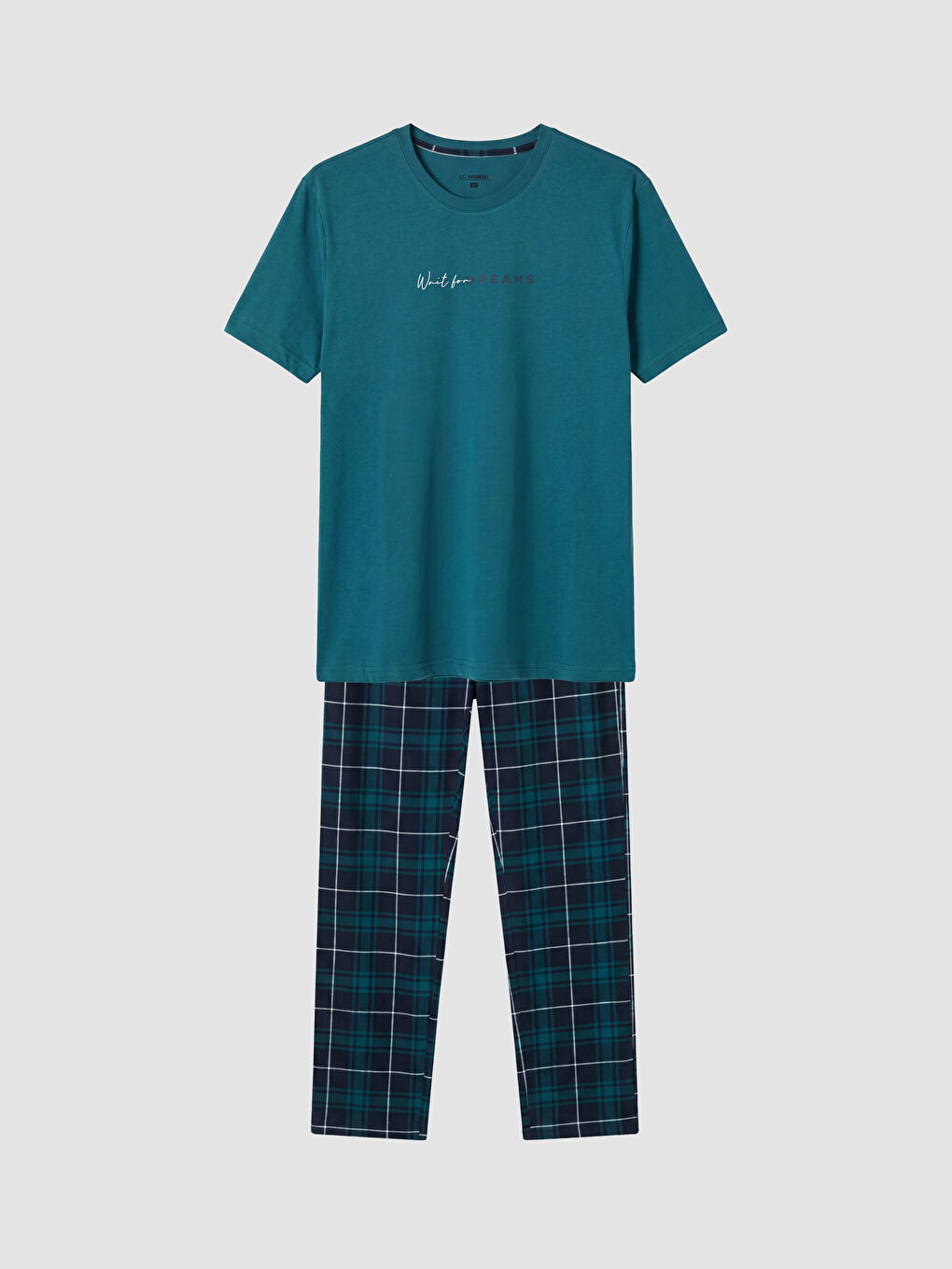 Lacivert Regular Fit Ekose Erkek Pijama Takımı