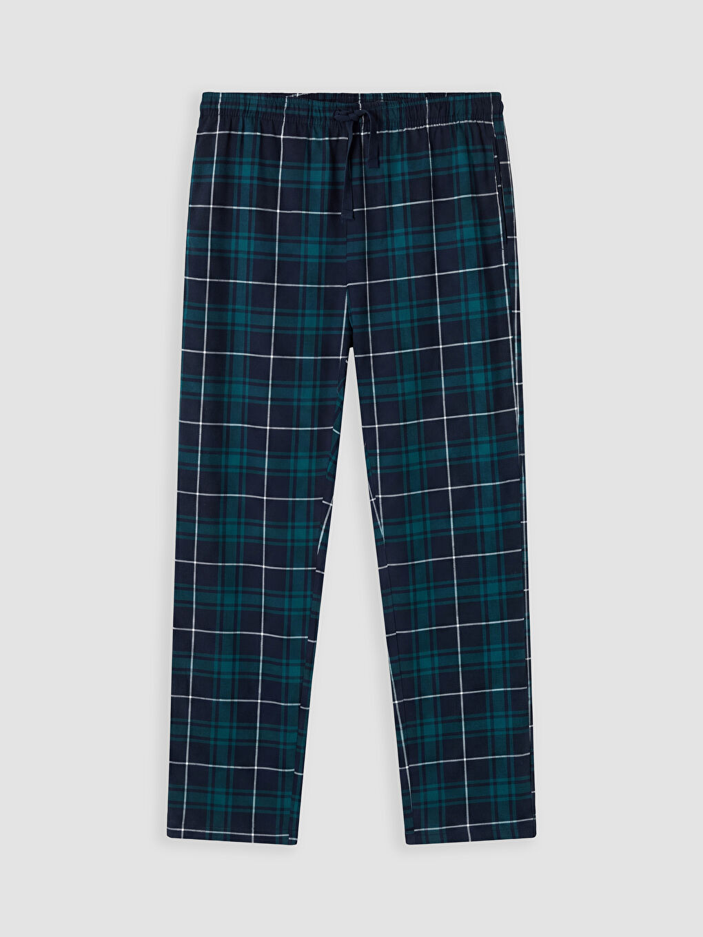 Lacivert Regular Fit Ekose Erkek Pijama Takımı-2