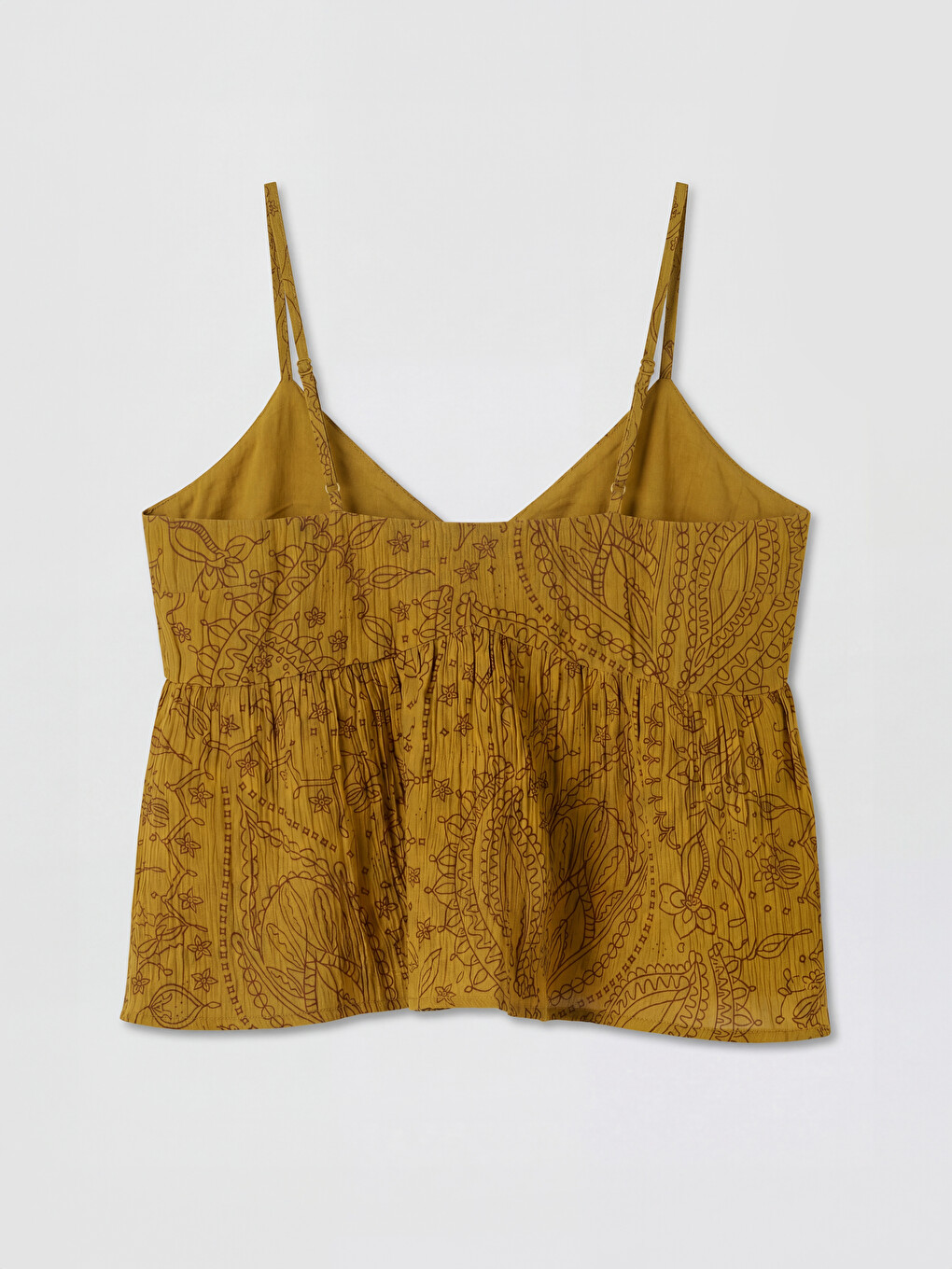 V Neck Strappy Patterned Blouse-5