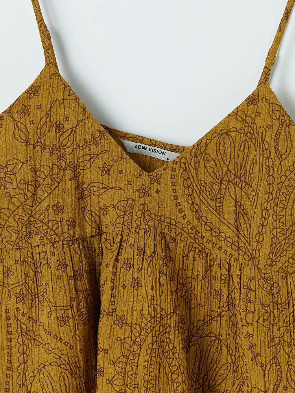 V Neck Strappy Patterned Blouse-6