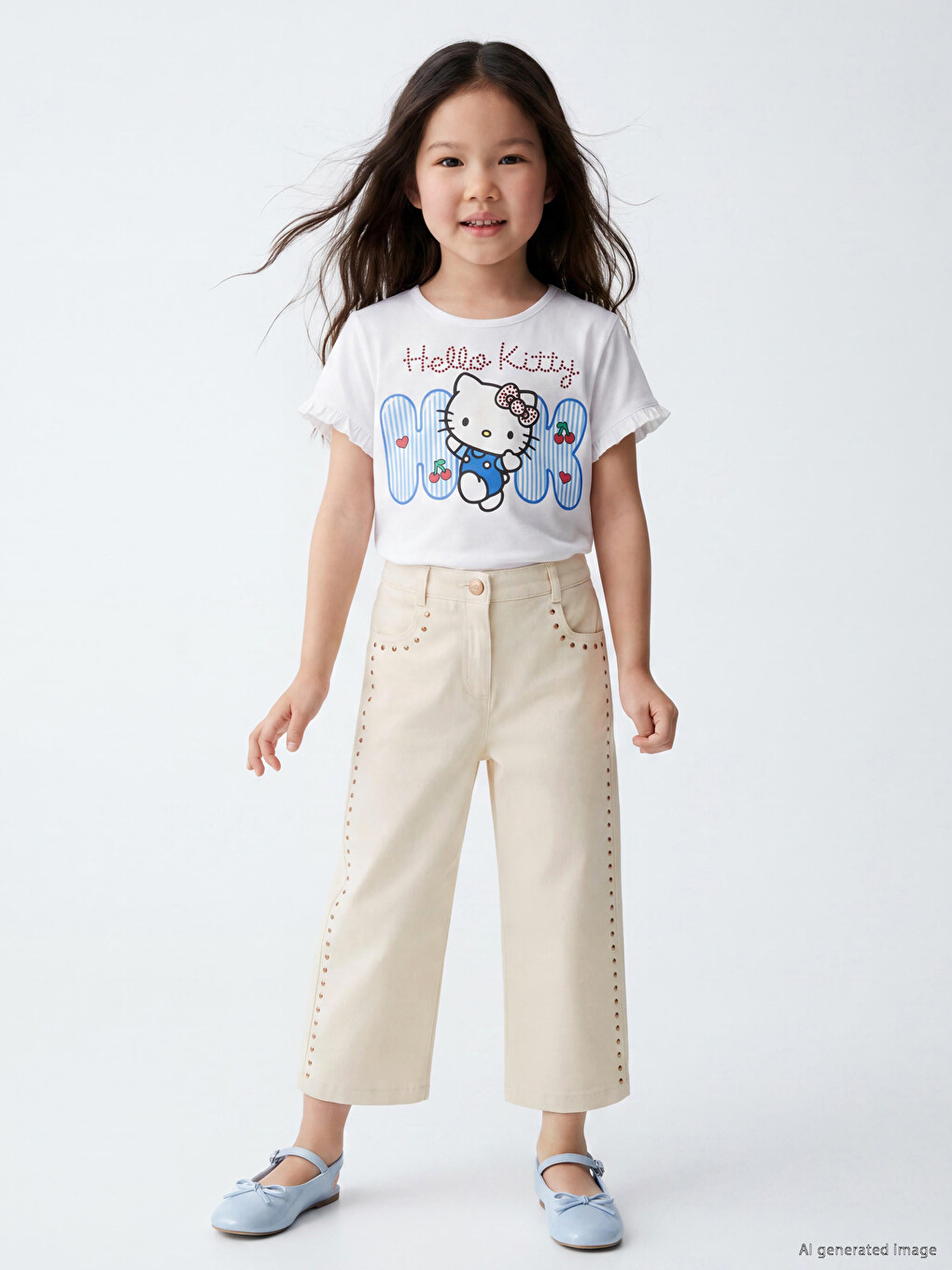  Regular fit dečije gabardinske pantalone