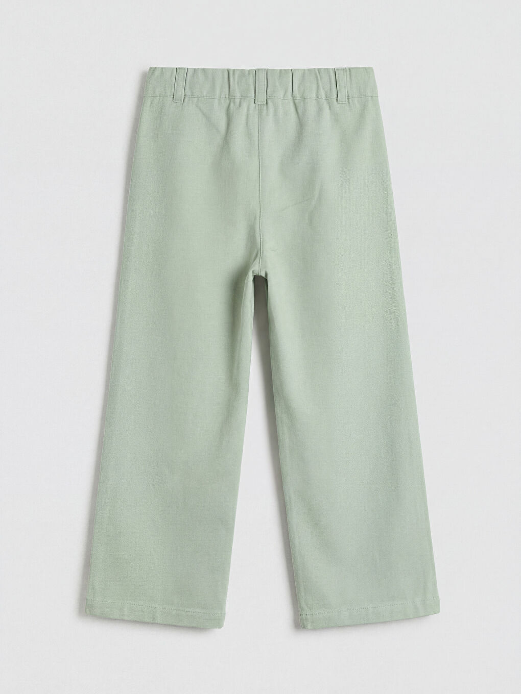 Yeşil Wideleg Taşlı Kız Çocuk Gabardin Pantolon-1