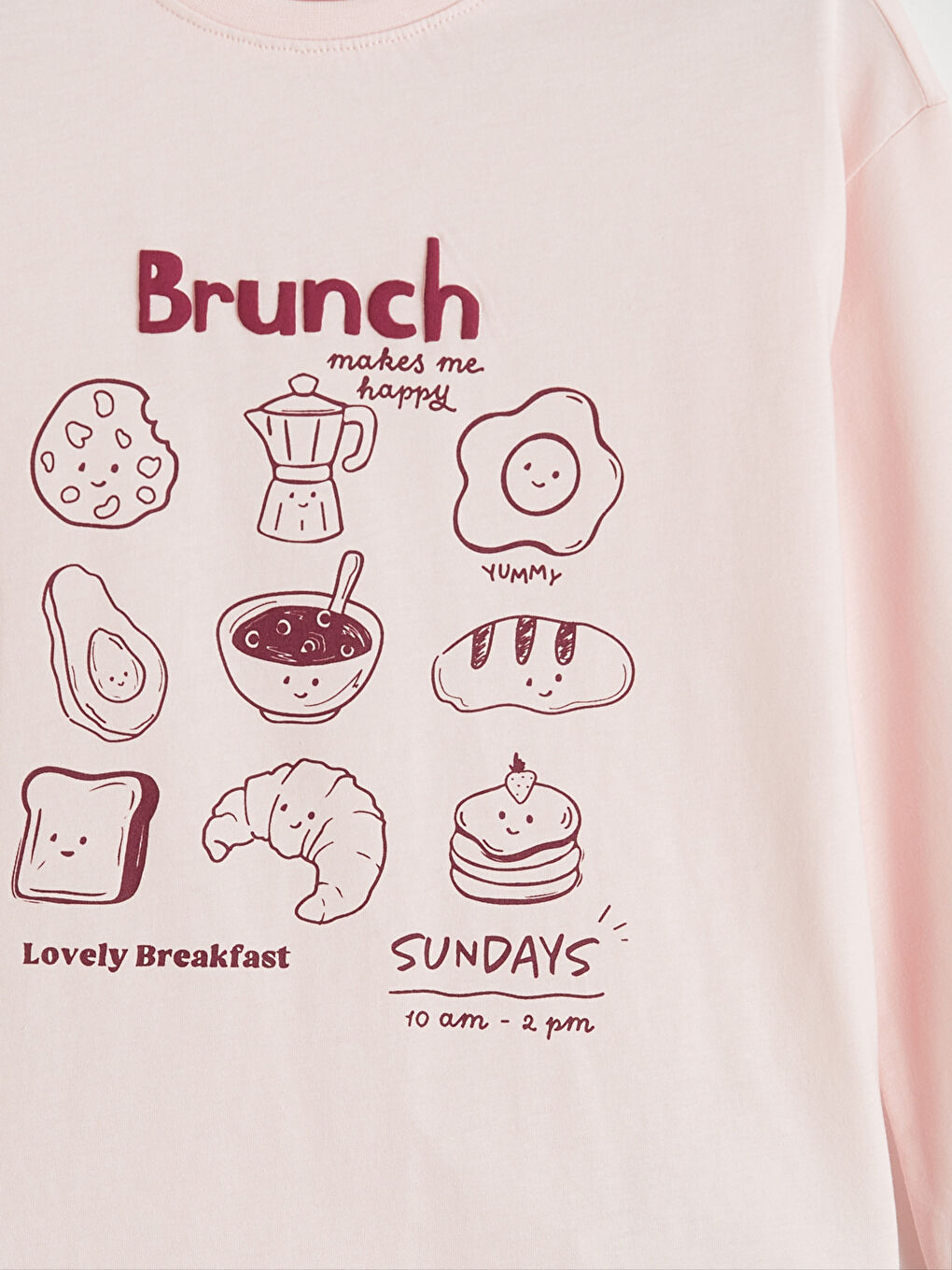 Pembe Baskılı Bisiklet Yaka Kız Çocuk Pijama Takım-5