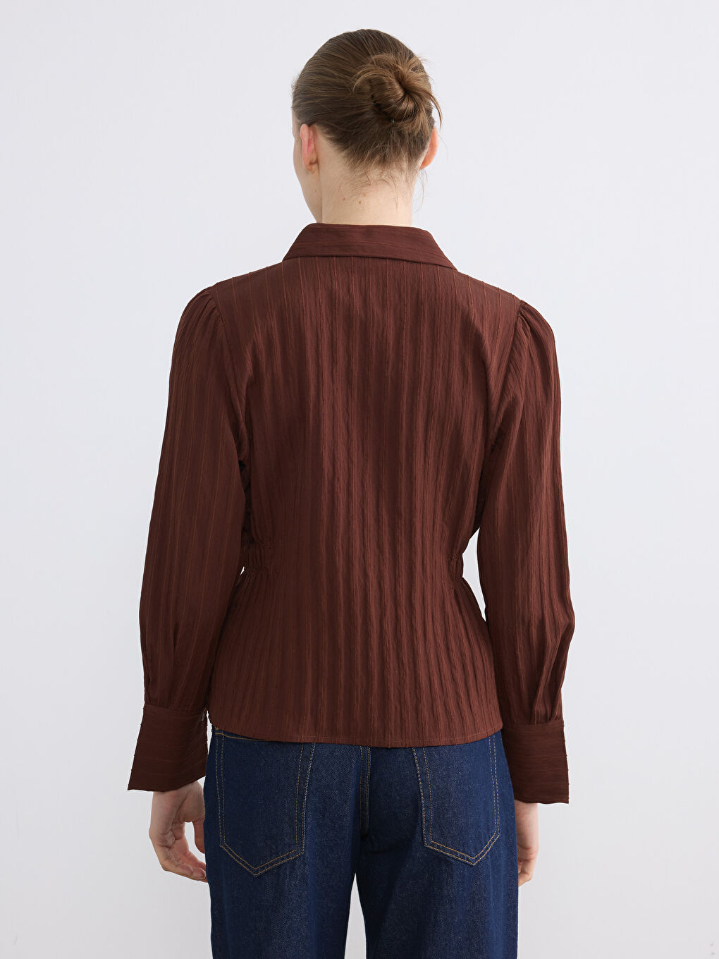 Striped Ruched Women's Shirt	
-3