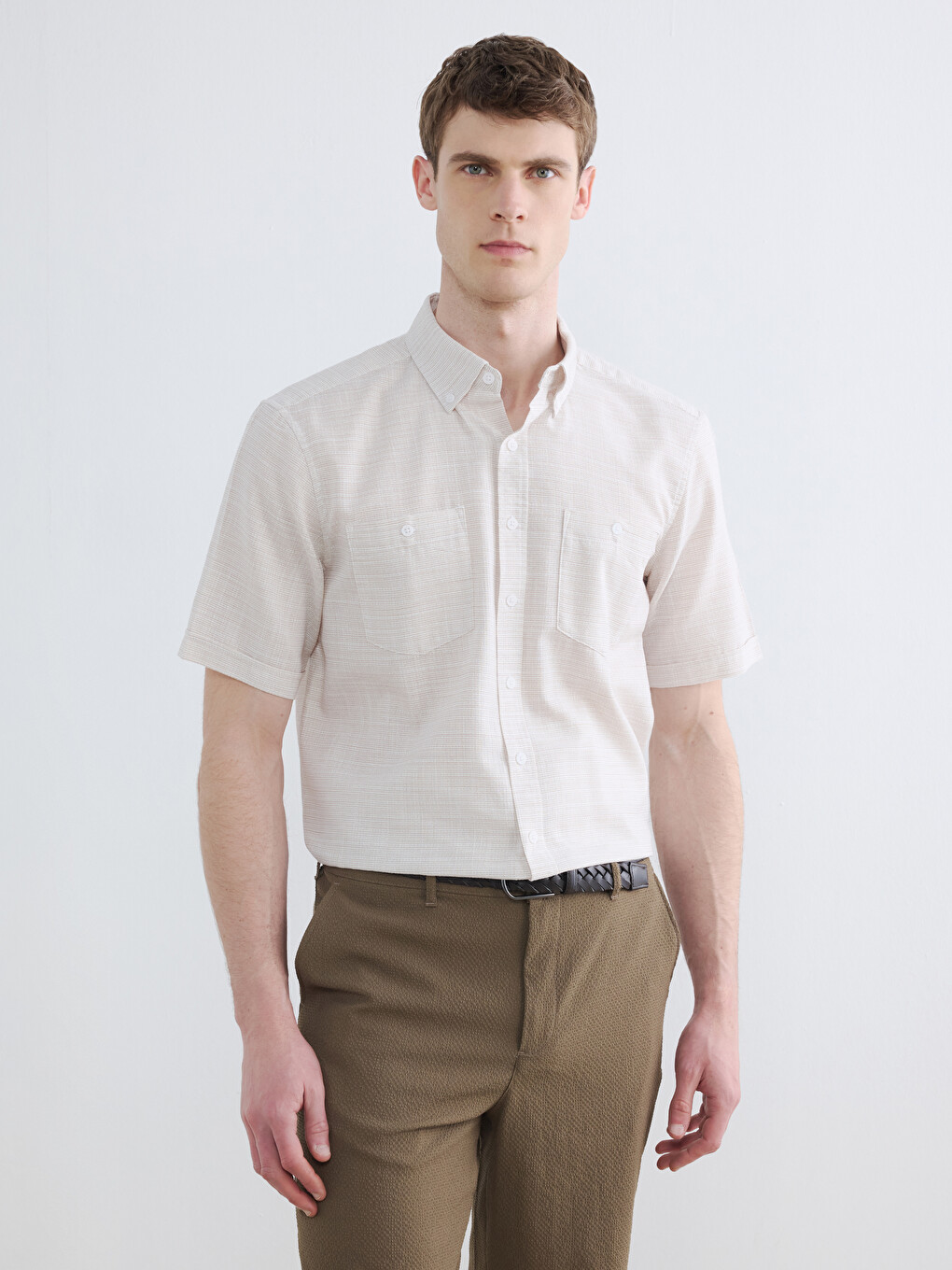 Regular Fit Textured Men's Shirt