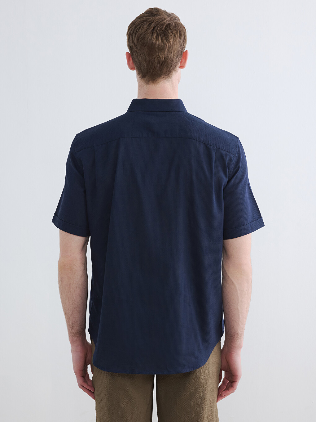 Chemise Homme Texturée à Manches Courtes Coupe Régulière-3
