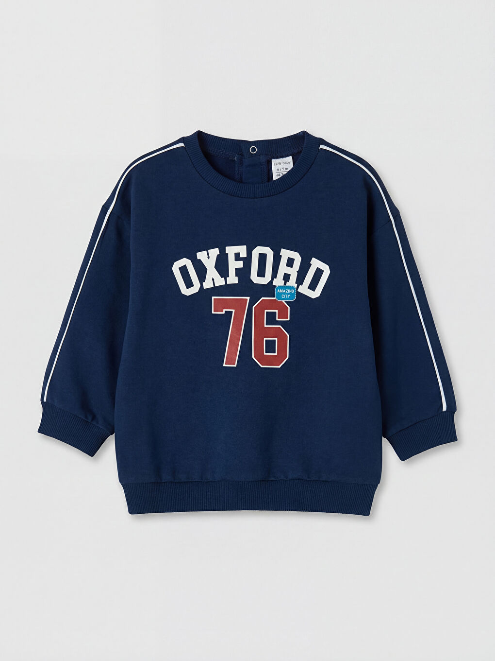 Lacivert Oxford Baskılı Erkek Bebek Eşofman Takımı-1