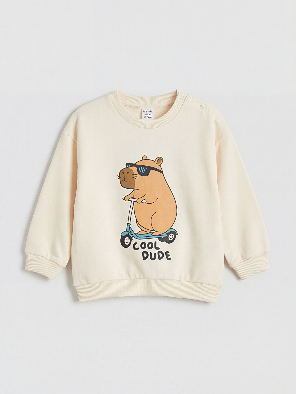 Ekru Baskılı Erkek Bebek Sweatshirt ve Eşofman Altı-1