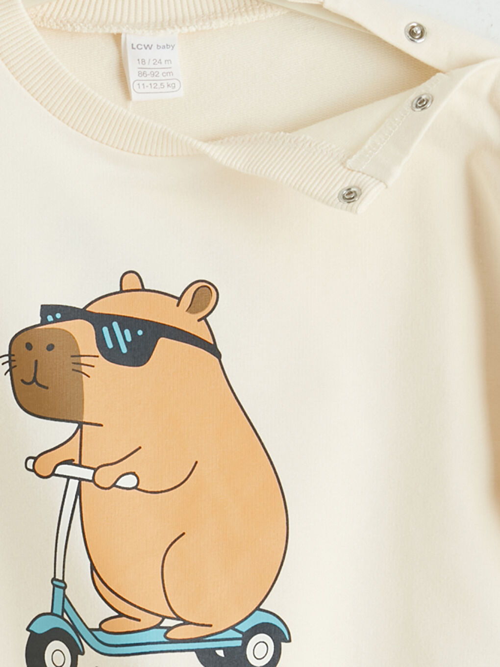 Ekru Baskılı Erkek Bebek Sweatshirt ve Eşofman Altı-5