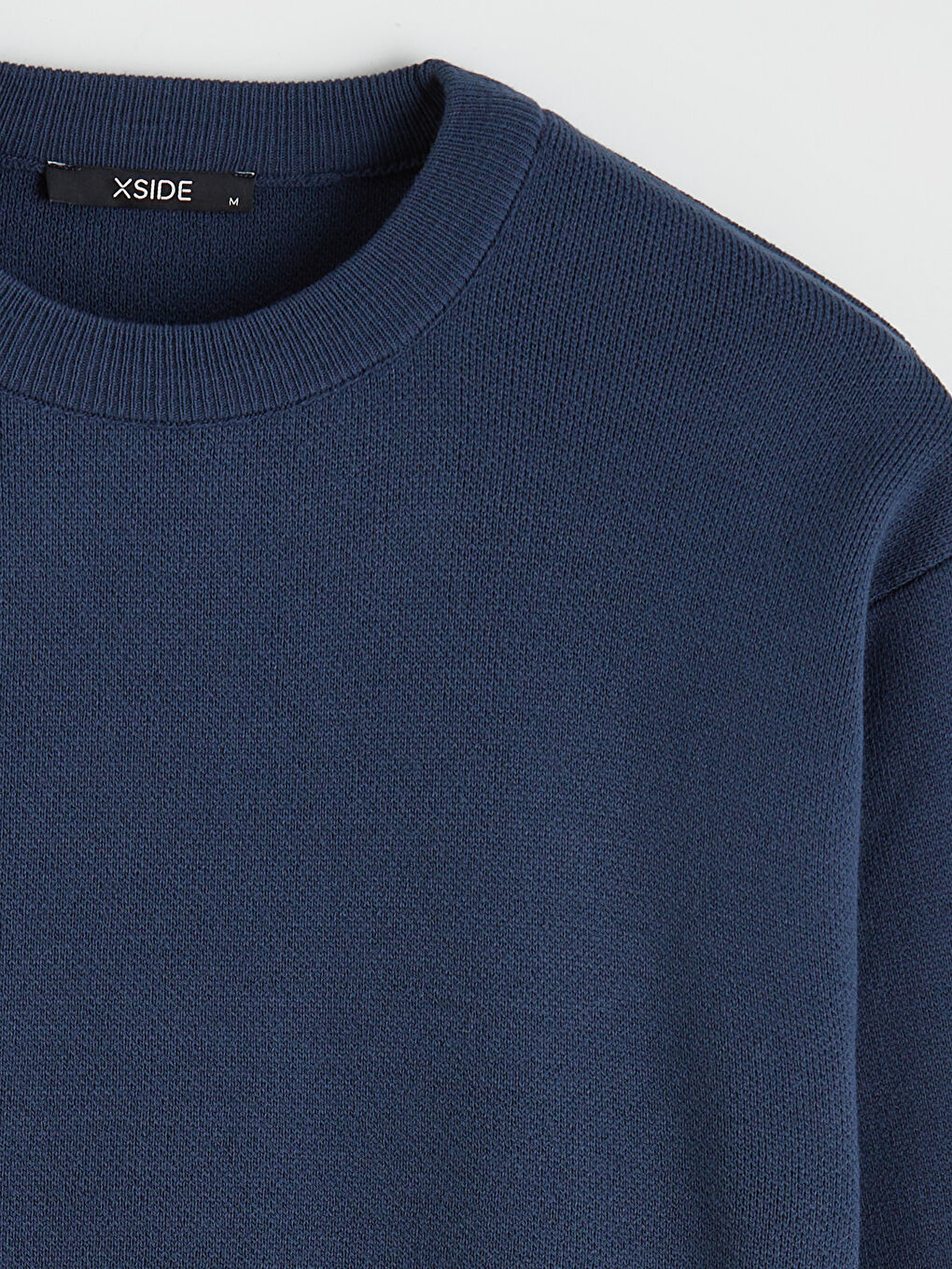 İndigo Bisiklet Yaka Erkek Triko Kazak-1