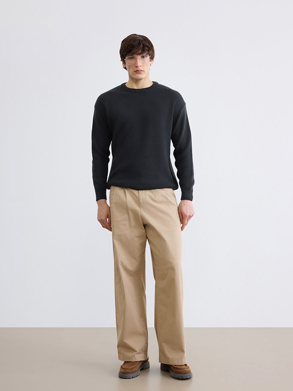 Antrasit Bisiklet Yaka Erkek Triko Kazak-1