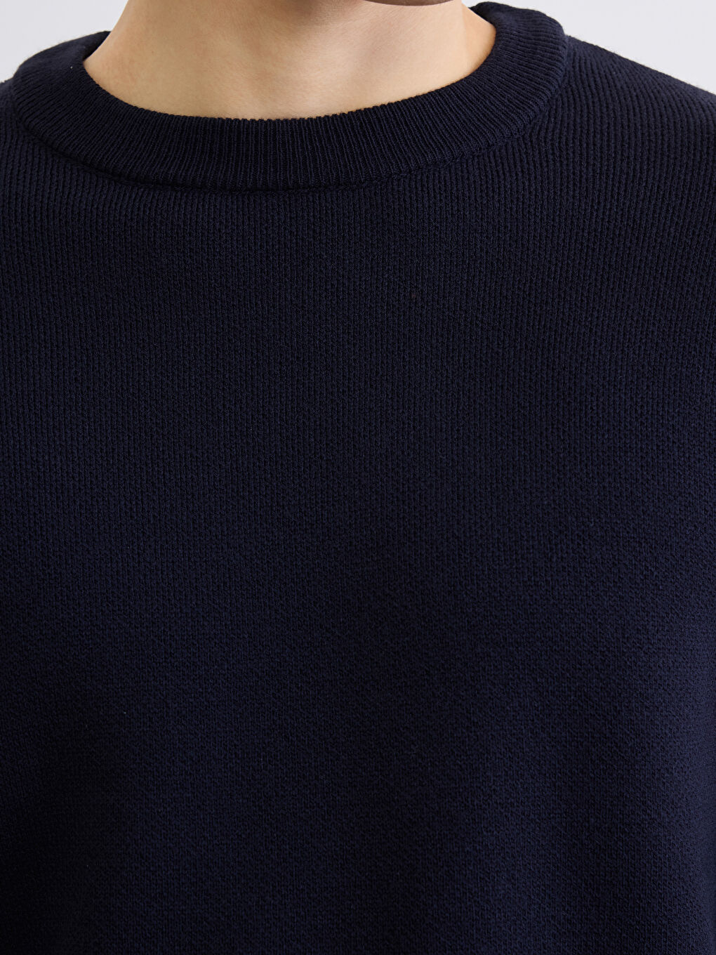 Lacivert Bisiklet Yaka Erkek Triko Kazak-2