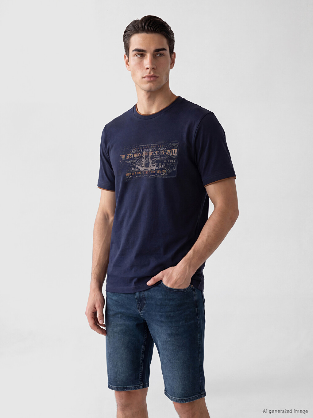 Crew Neck Printed Regular Fit Men's T-Shirt